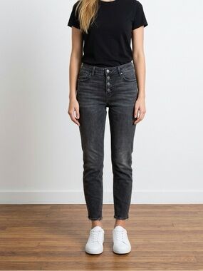 ✨Power straight High Rise | Old Navy Charcoal Denim Jeans size 8 | Denim